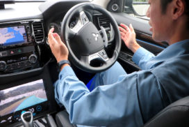 Mitsubishi Electric Unveils Self-Driving Car With Self-Sensing and Infrastructural Driving Technology