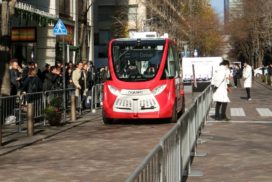 SoftBank Holds Tokyo Test-Ride Event for Navya Self-Driving Bus